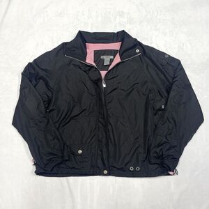 Oleg Cassini Jacket Womens Large Black Lightweight Full Zip Sport Casual Ladies